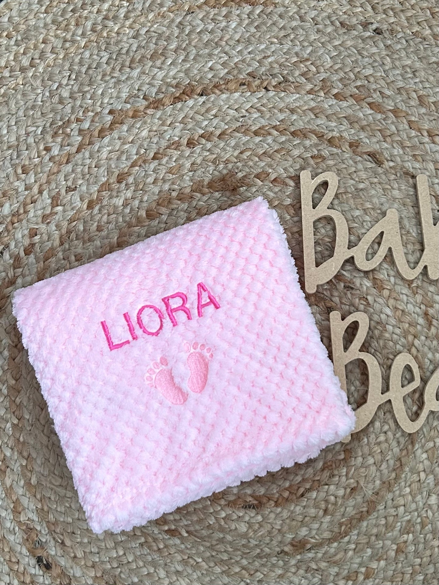 BABY FEET personalised waffle baby blanket
