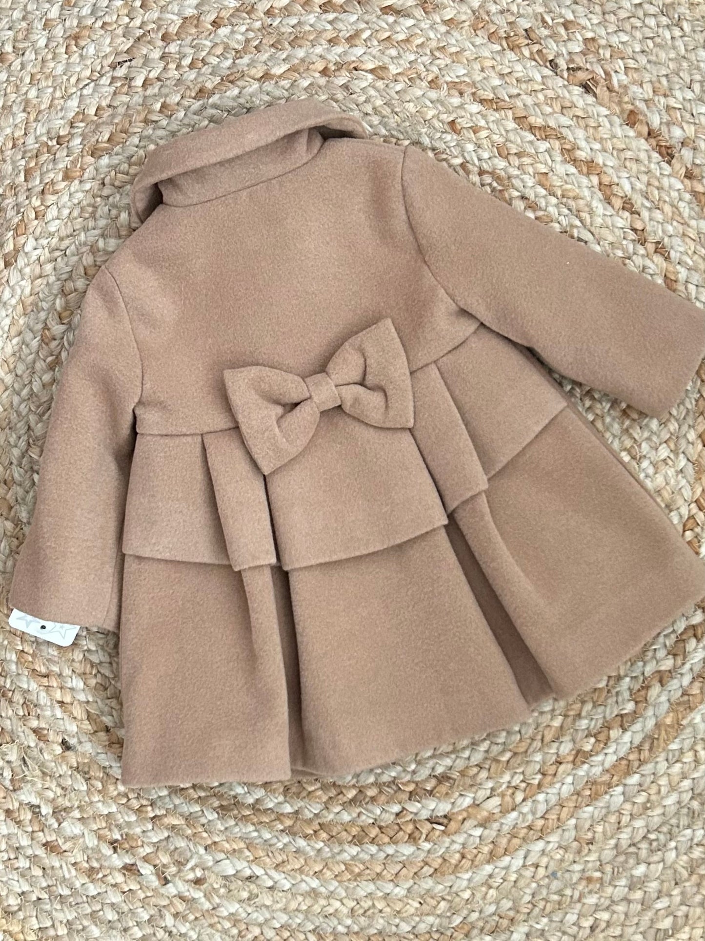 ELODIE traditional baby toddler girls spanish style beige formal knee length coat