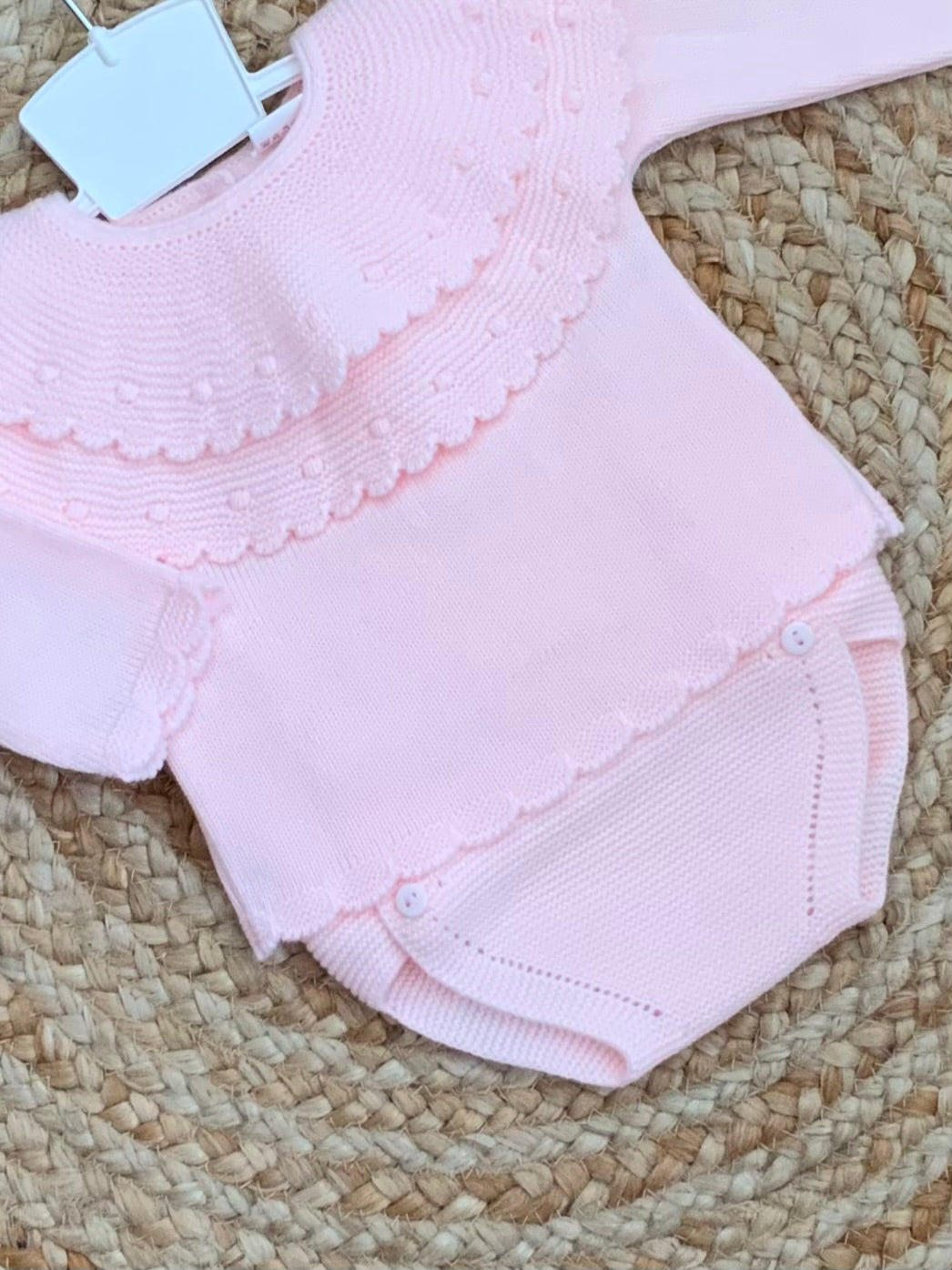 BREEZE baby girls pink knitted jumper jam pants shorts set