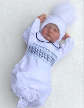 CHARLIE baby boys smocked cotton romper