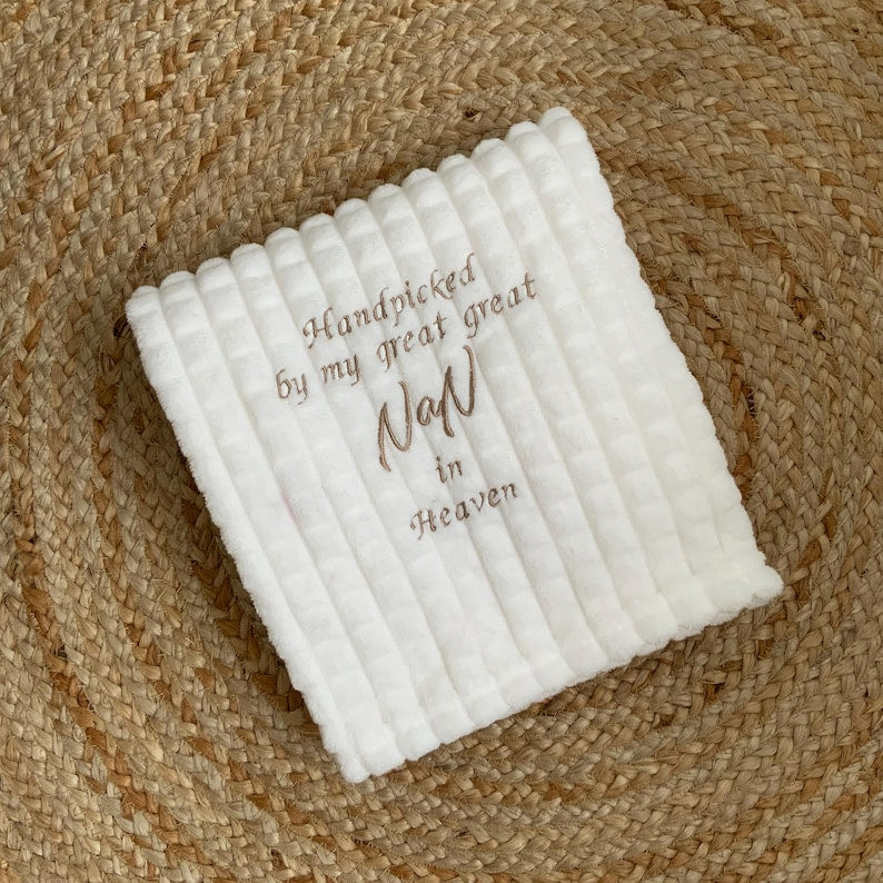 Handpicked from heaven babies embroided baby blanket