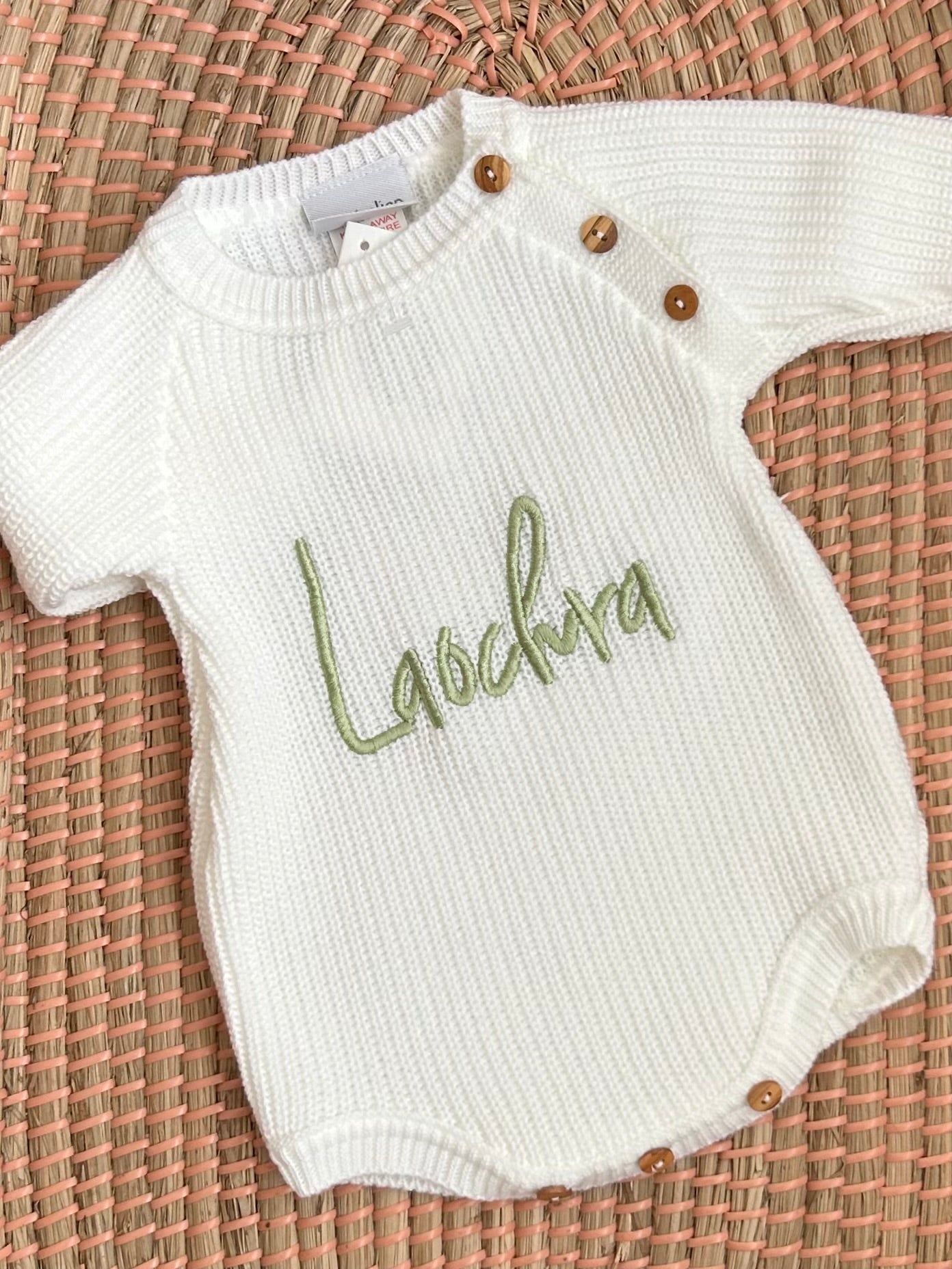 Personalised knitted romper