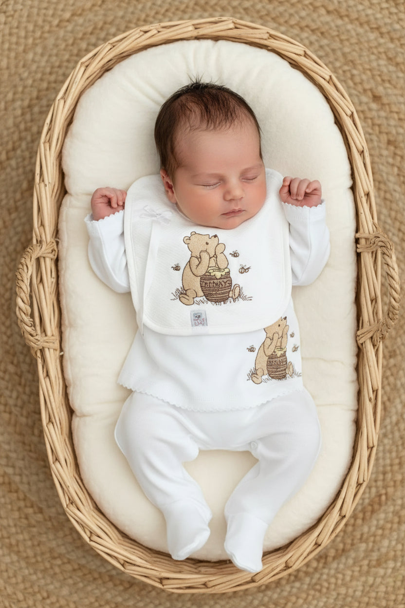 POOdle Bear embroided gift set top leggings bib