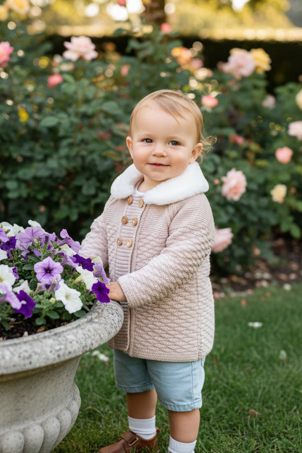 BROMLEY baby girls knee length coatigan coat cardigan bonnetbhat