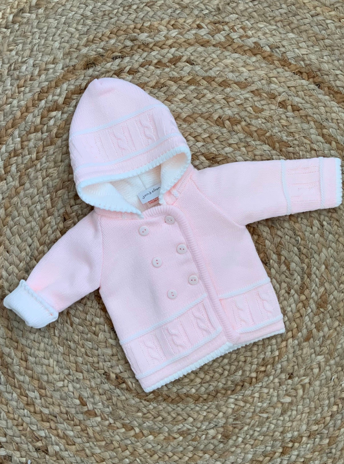 BLAKLEY baby girls knitted coatigan coat cardigan pink white