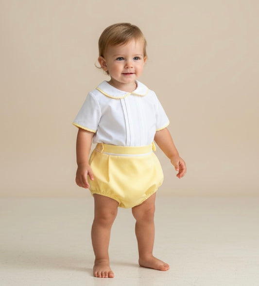 FARROW baby boys shirt and jam pants shorts outfit set