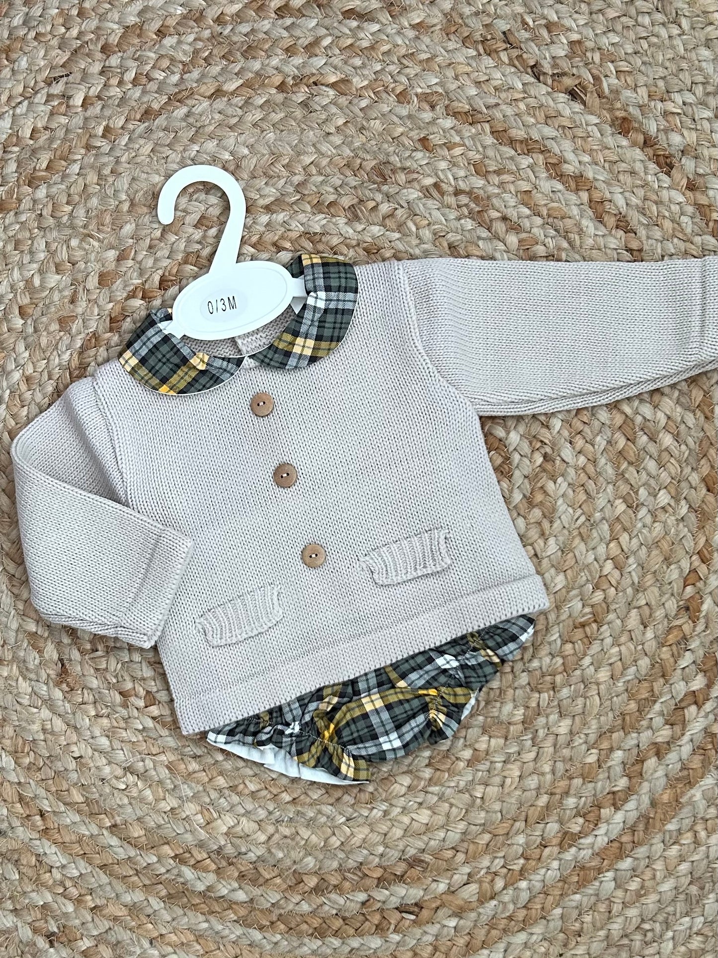 Boys green tartan jam pants jumper