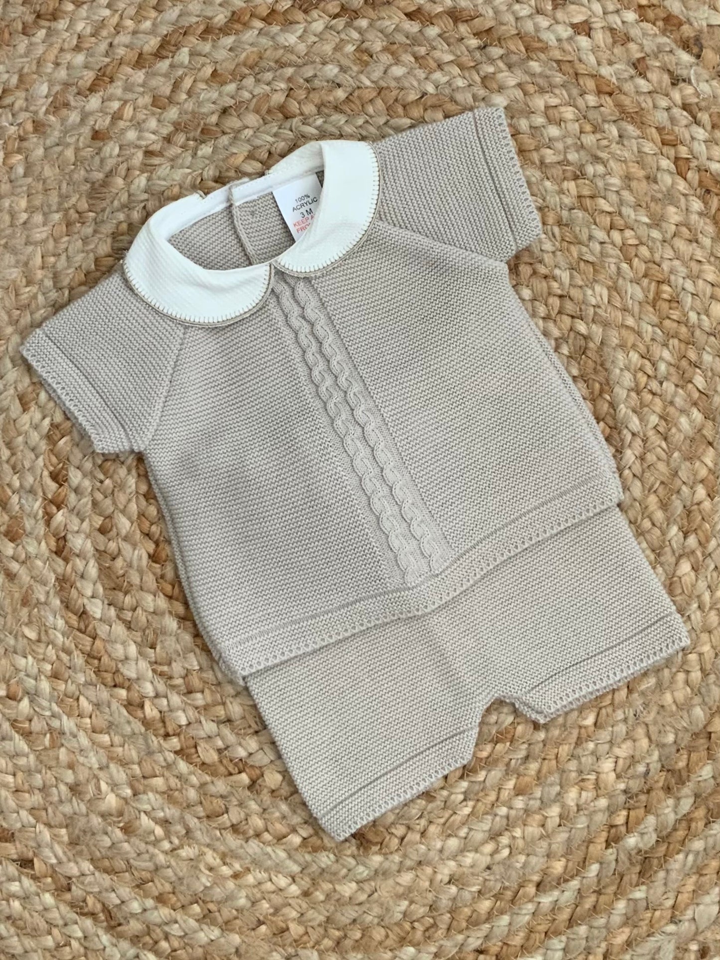 LARRY baby boys knitted t-shirt matching shorts