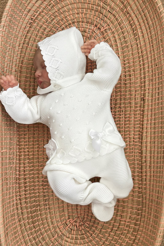 GABBY baby girls white 3 piece set bows