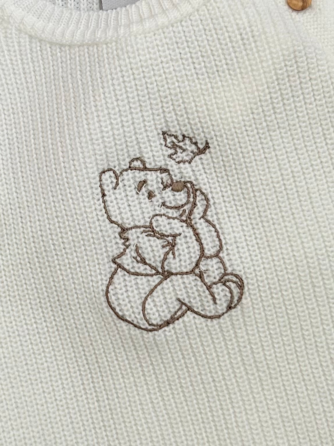 Pooh bear ribbed emboided embroided romper