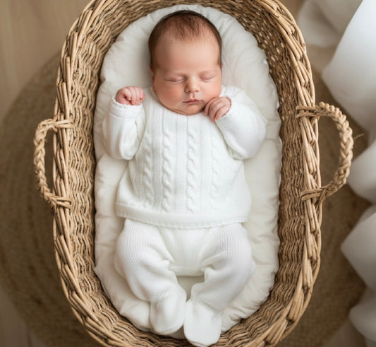 DIXIE baby white babies cable knitted jumper matching leggings boys girls unisex