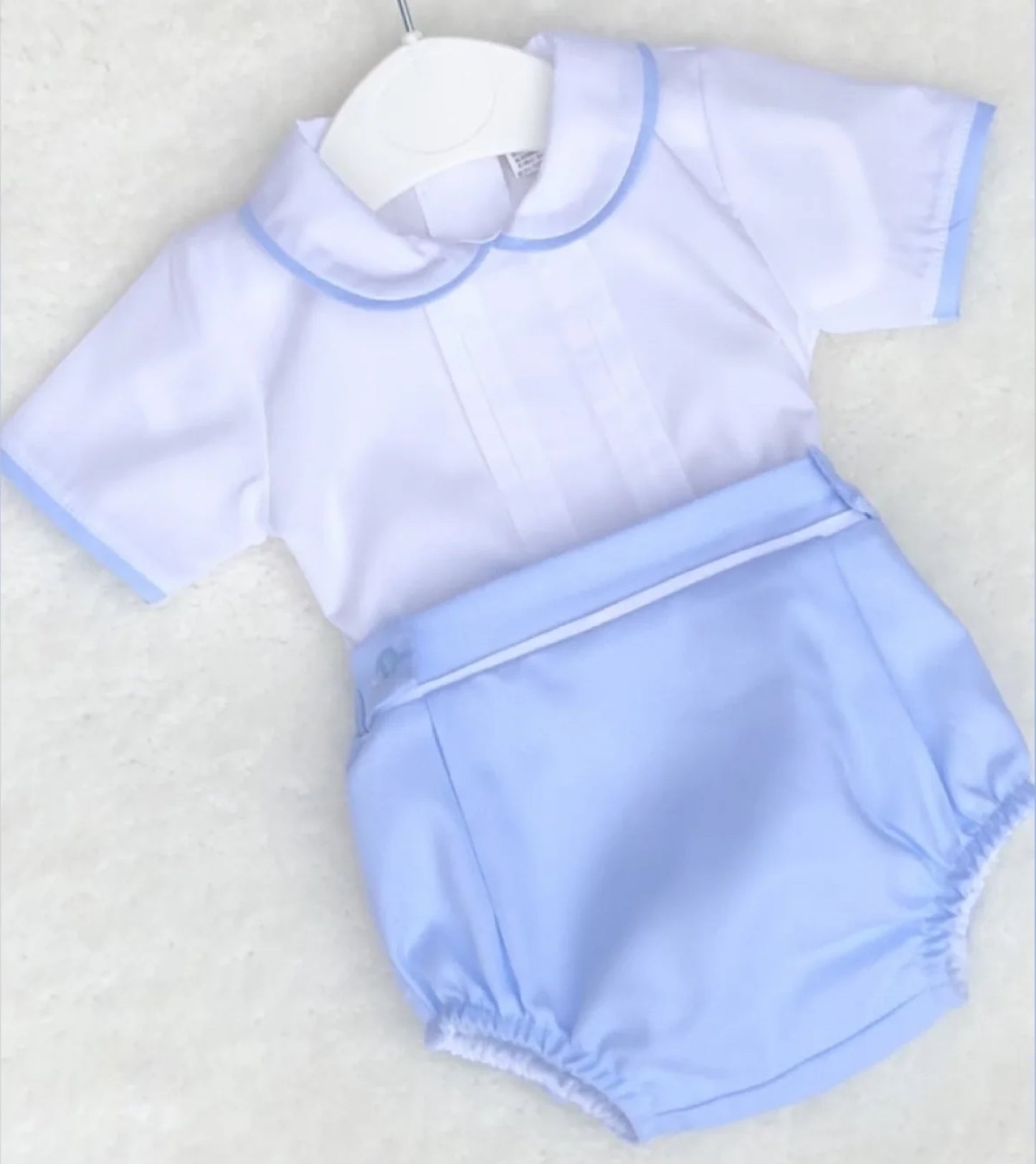 FARROW boys set baby blue jam pants white shirt