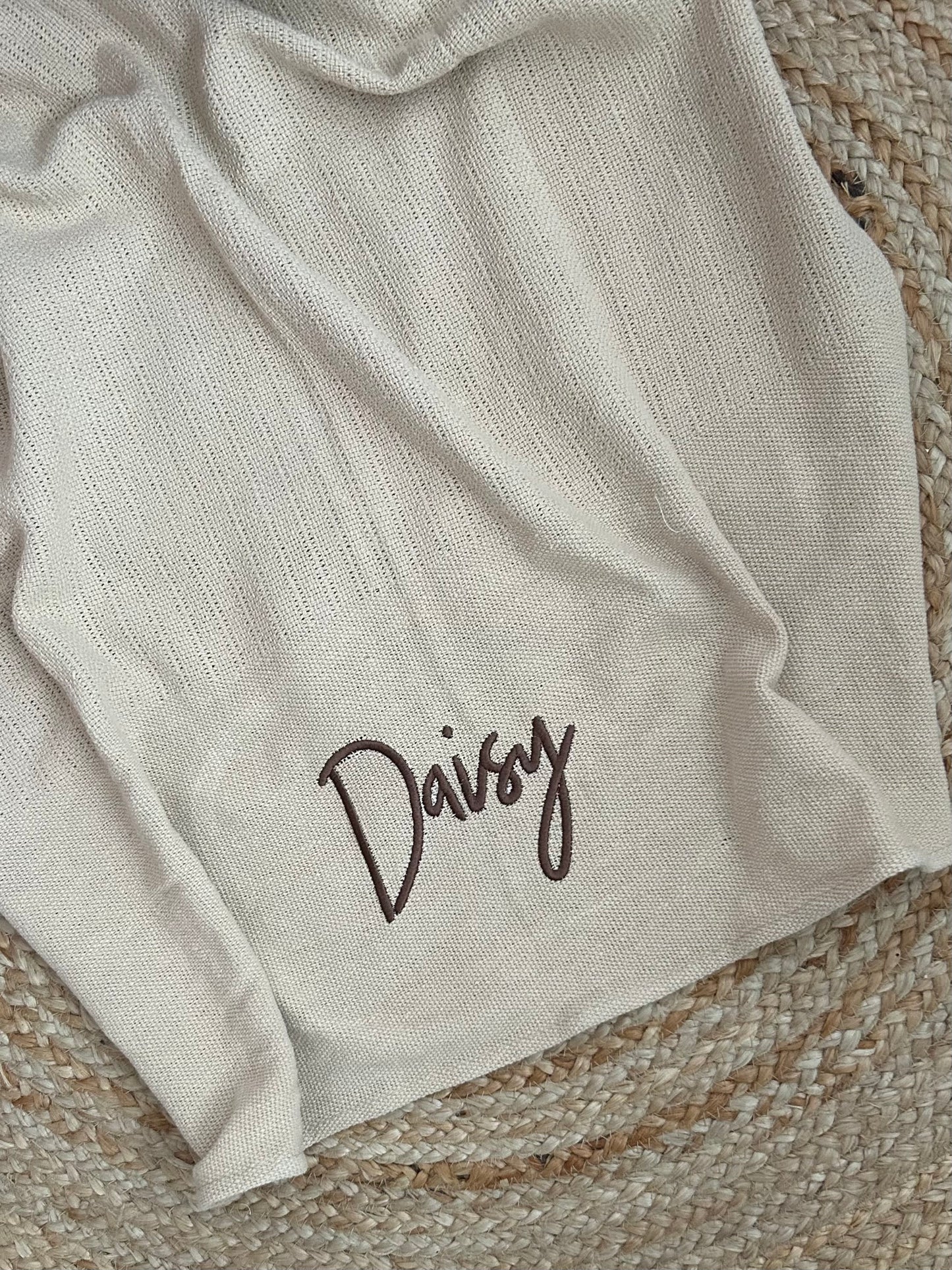 Personalised Cellular moses basket pram blanket