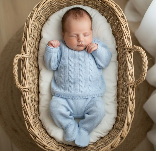 DIXIE baby boys cable knitted jumper knitted trousers