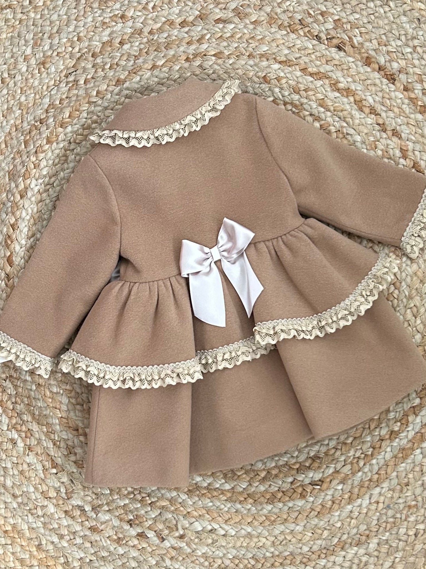 FRANCIS baby toddler girls traditional petticoat coat jacket beige