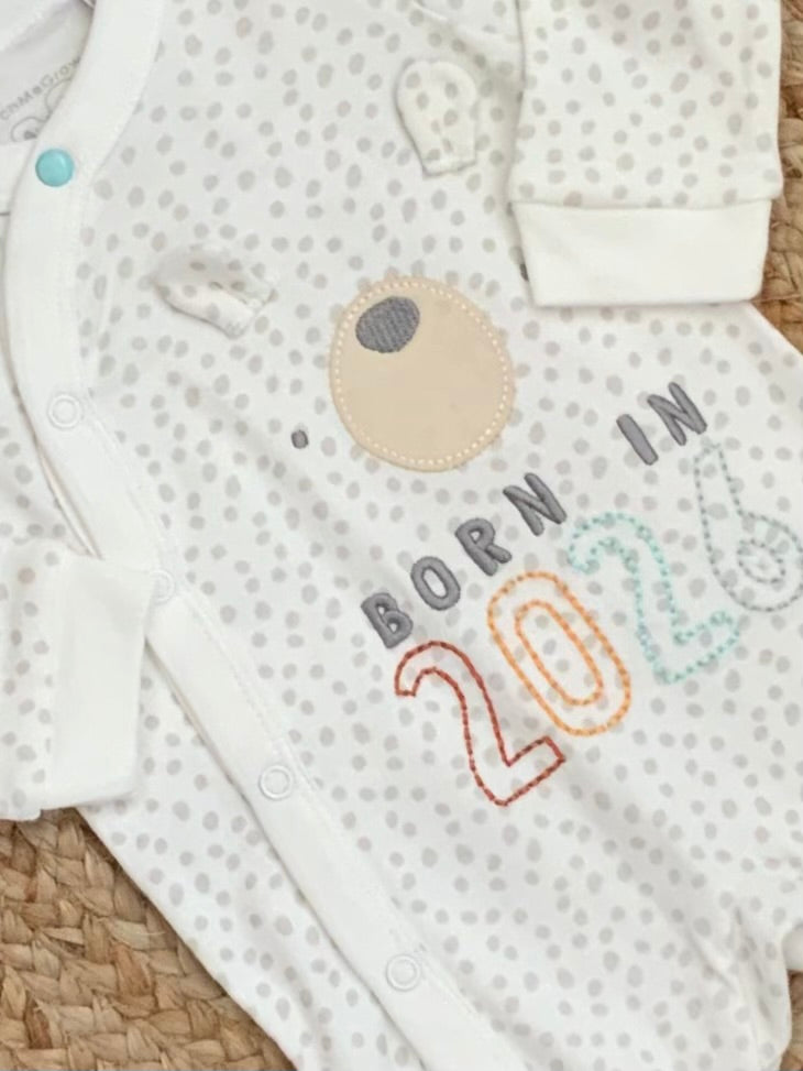 BORN IN 2026 cotton all in one unisex romper