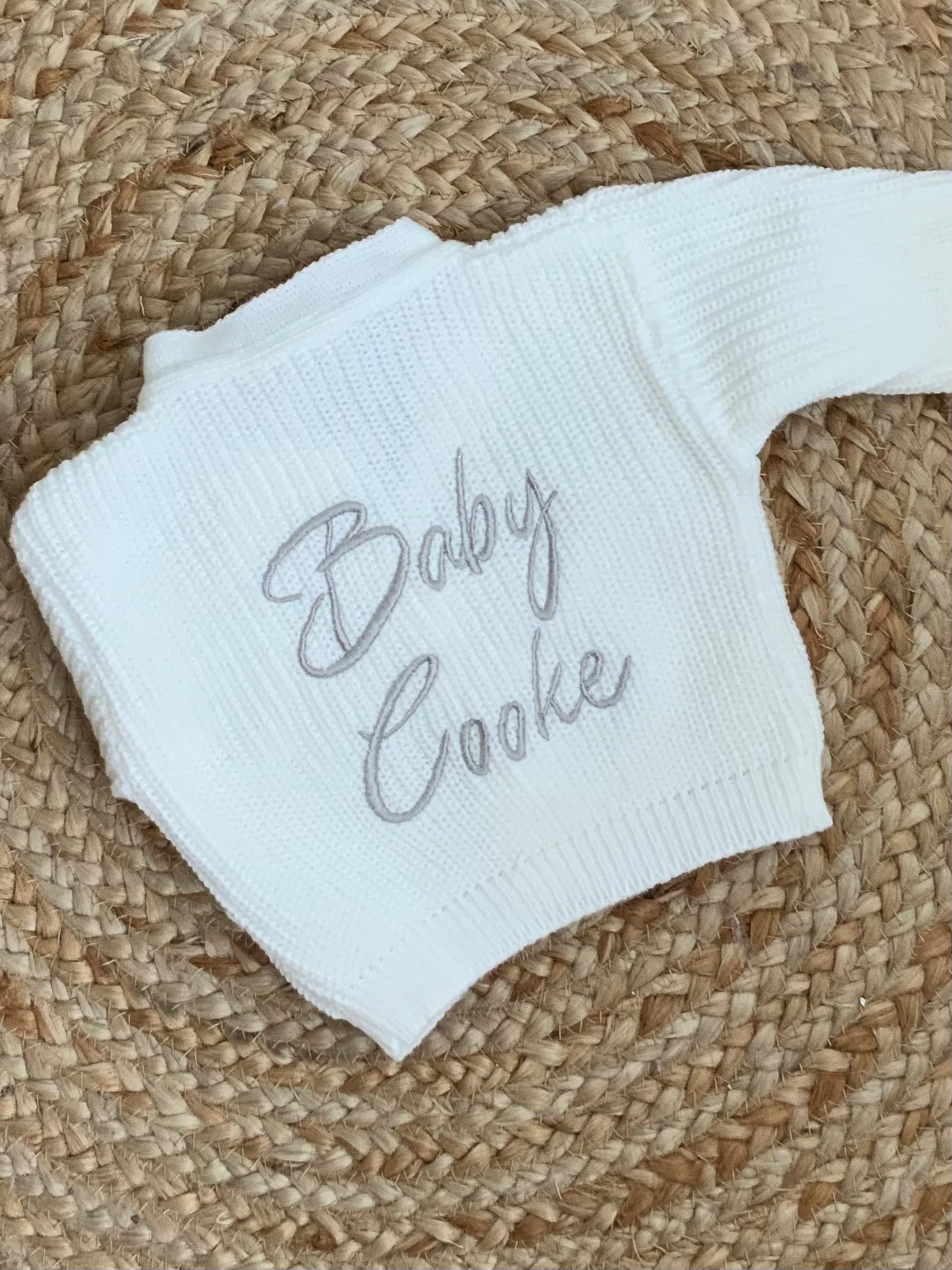 PERSONALISED babies v neck ribbed cardigan gender reveal baby announcment