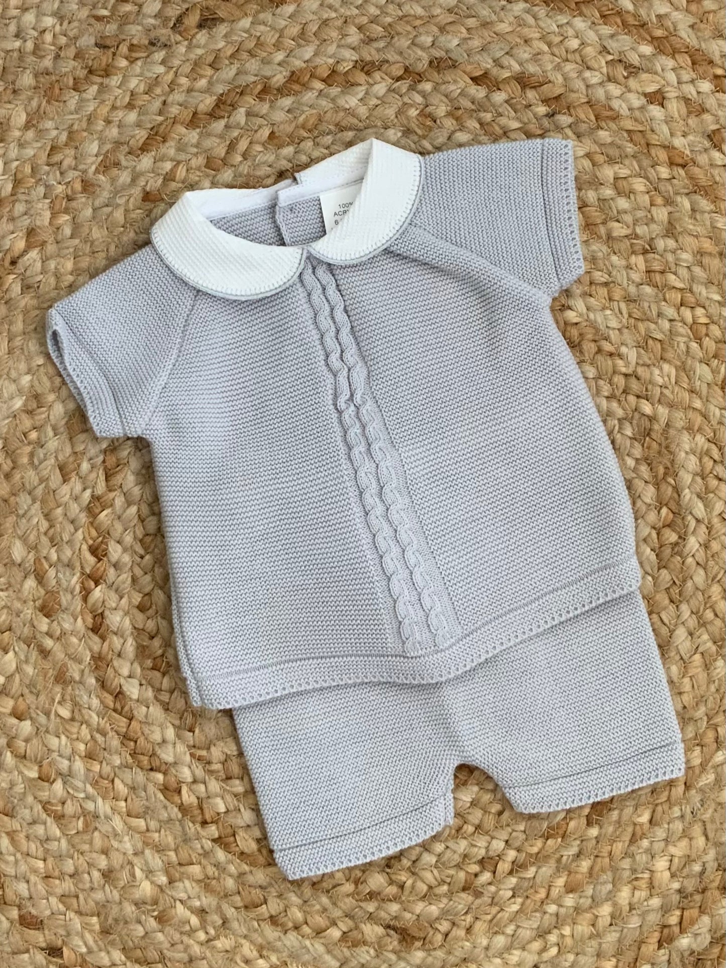 LARRY baby boys knitted t-shirt matching shorts