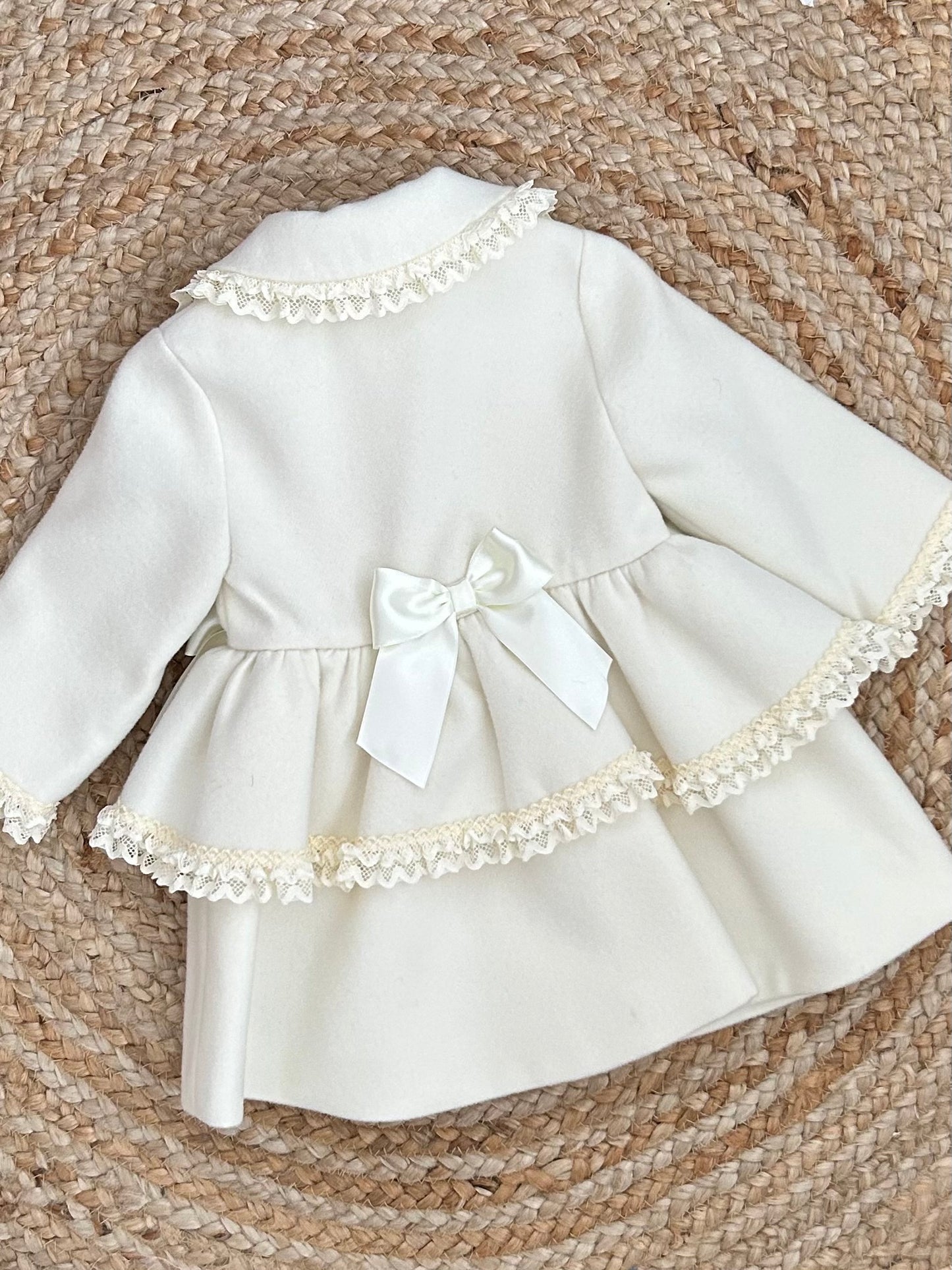 FRANCIS baby toddler girls traditional petticoat formal style coat jacket cream
