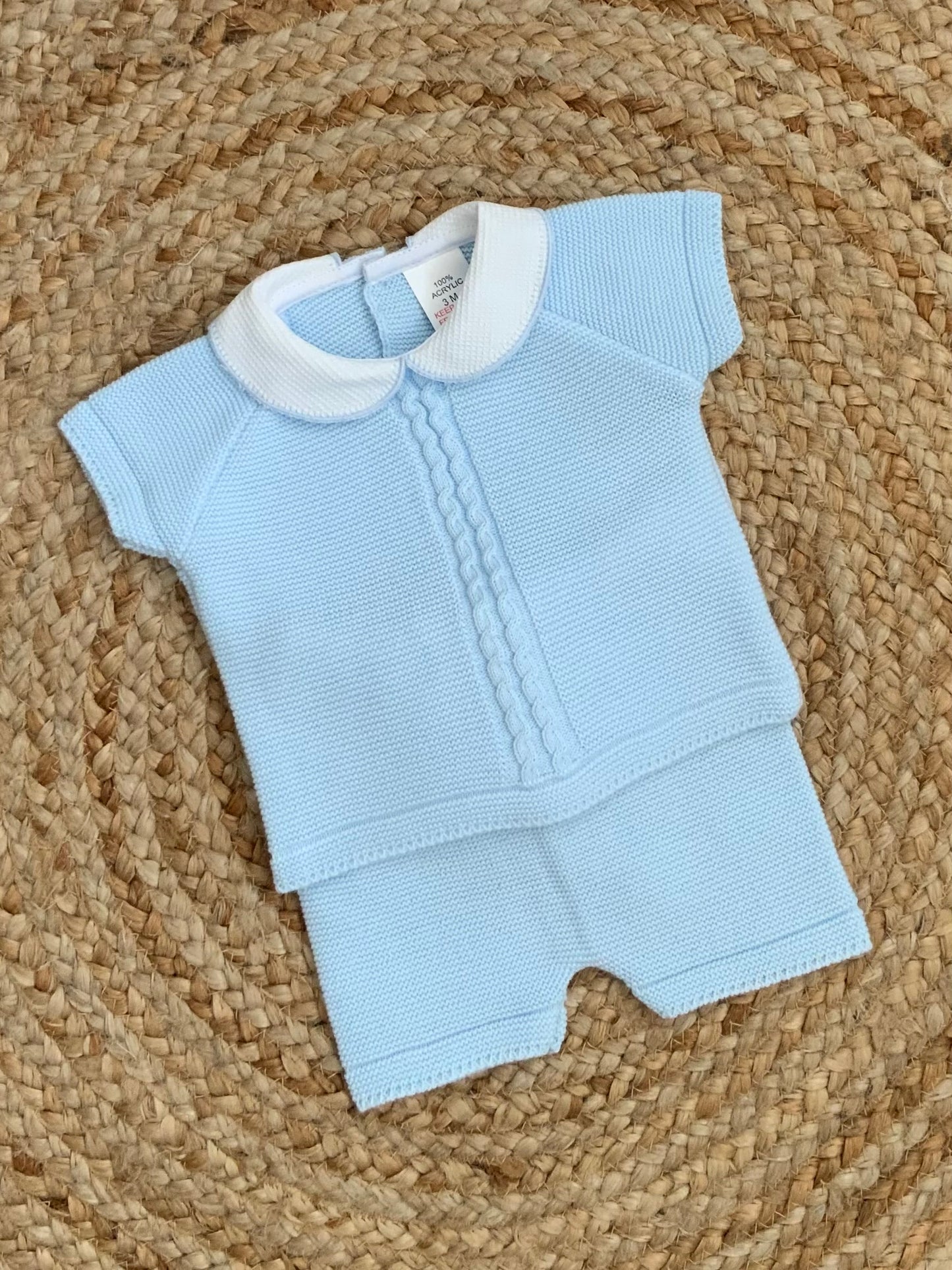 LARRY baby boys knitted t-shirt matching shorts