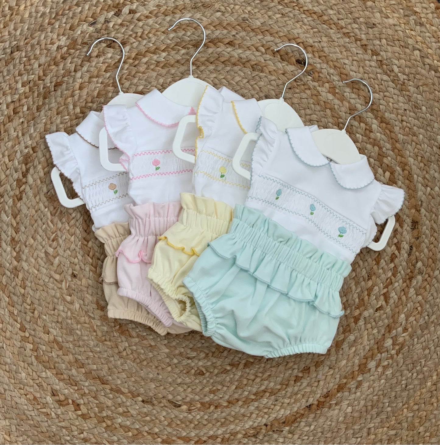 BRONTE baby girls smocked t-shirt shorts set