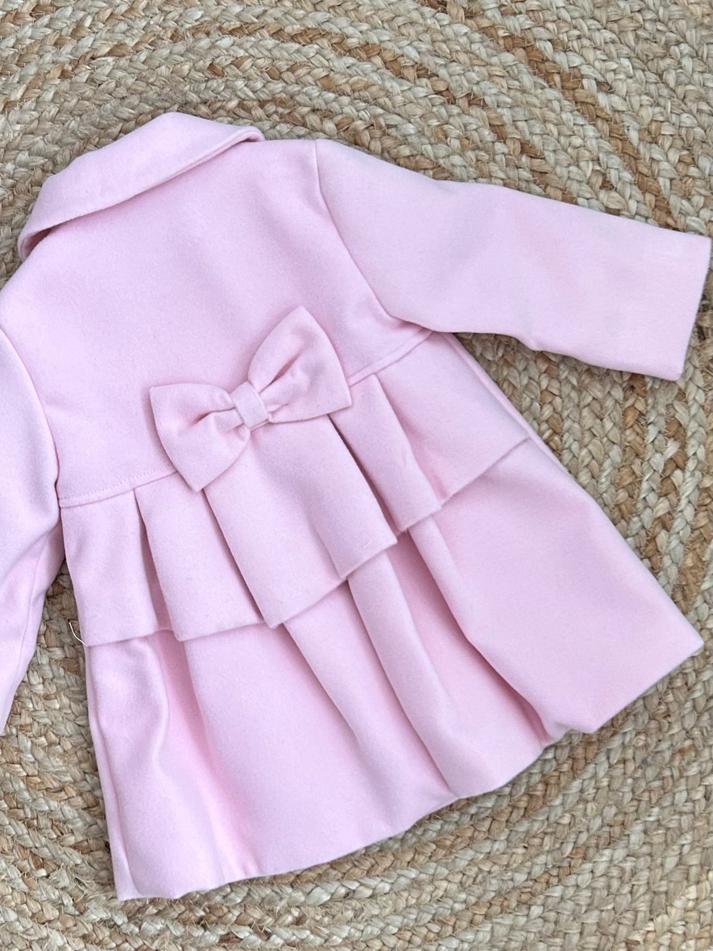 ELODIE baby girls toddlers traditional pink knee length formal coat jacket