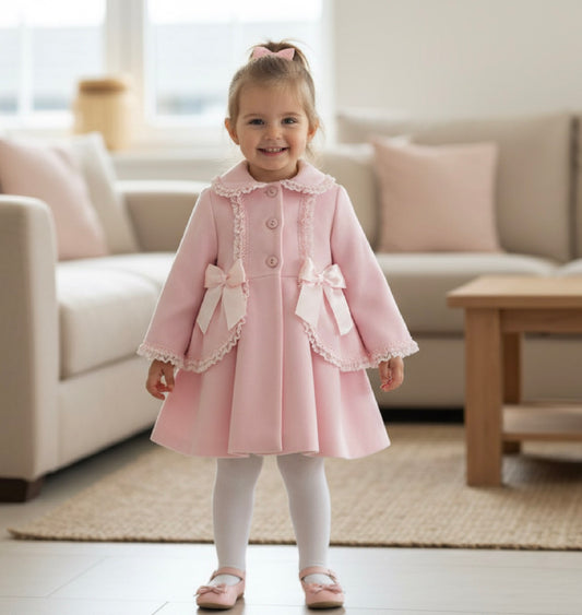 FRANCIS baby toddler girls petticoat style formal coat jacket pink